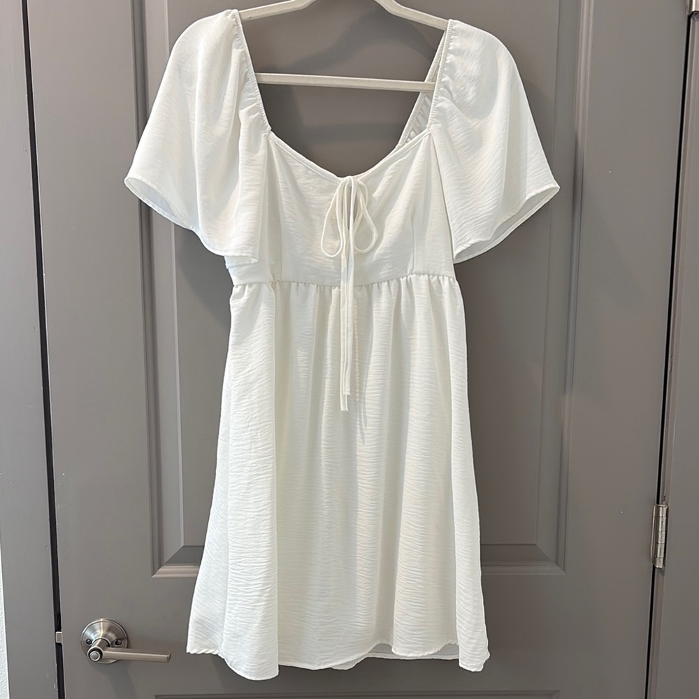 Altar'd State White Tie Front Mini Dress - Size S